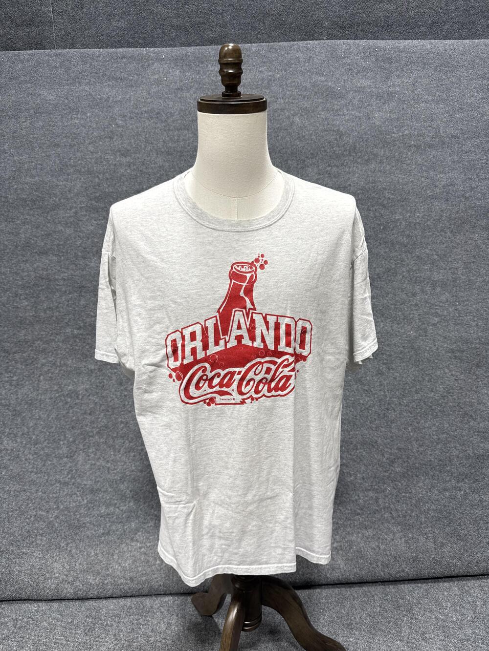Orlando Coca-Cola Bottle Shirt Mens XL Gray Hanes Graphic T-Shirt Tee Top